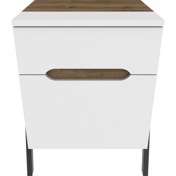 Neva yöpöytä - pähkinä/valkoinen Neva yöpöytä - pähkinä/valkoinen