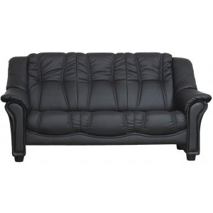 Lotas 3-istuttava sohva mustaa PU:ta
