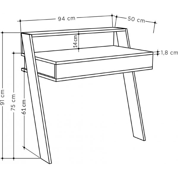Typyt 94x50 cm - Valkoinen