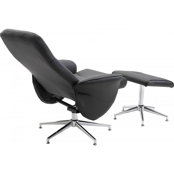 Julius lepotuoli, jossa rahi - musta PU Julius lepotuoli, jossa rahi - musta PU