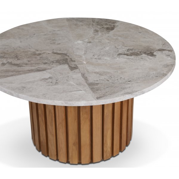 Marmorinen sohvapyt 85 - Tammi / harmaanbeige marmori