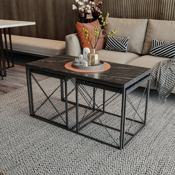 Ravina sohvapyt 45/100 x 45/50 cm - Musta