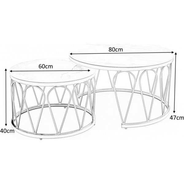 Formosa sohvapöytä Ø60 cm - Valkoinen marmori/musta Formosa sohvapöytä Ø60 cm - Valkoinen marmori/musta