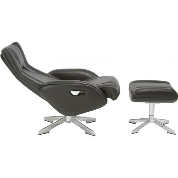 Riga-nojatuoli jalkatuella - musta Riga-nojatuoli jalkatuella - musta