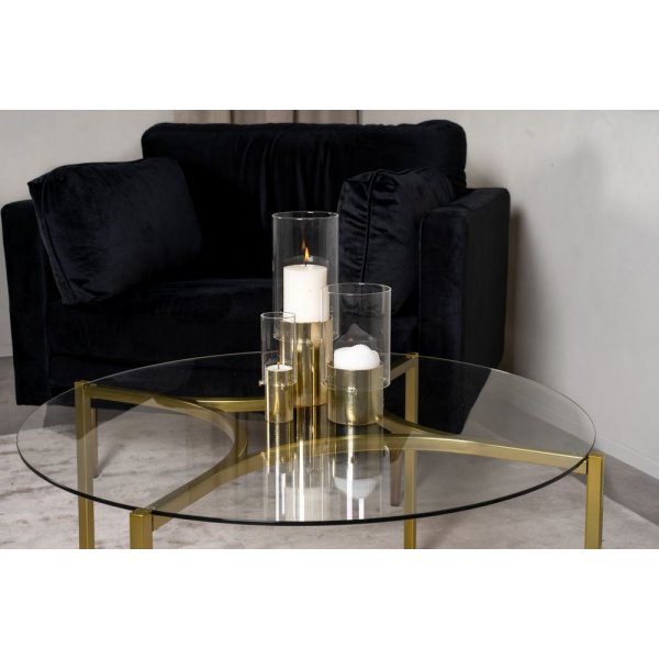 Alsjöholm sohvapöytä Ø75 cm - Lasi/messinki Alsjöholm sohvapöytä Ø75 cm - Lasi/messinki