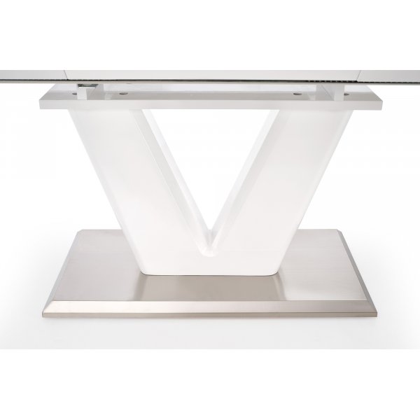 Annelise-ruokapyt 160-220 cm - Kiiltv valkoinen