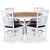 Tromssa elintarvikeryhm; pyre ruokapyt 120 cm - Valkoinen / ljytty tammi, 4 Fr-tuolia ristiselknojalla, istuin mustaa P