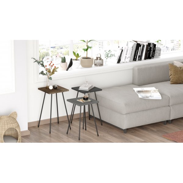 Luiz-p�yt� 29 x 29 cm - Harmaa/tummanharmaa/pronssi