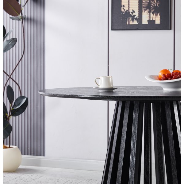 Inez pyöreä ruokapöytä Ø120 cm - Mustaksi petsattu tammi Inez pyöreä ruokapöytä Ø120 cm - Mustaksi petsattu tammi