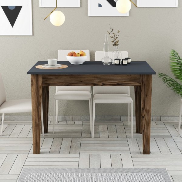 Kyiv ruokapöytä 110 x 72 cm - Antrasiitti/pähkinä Kyiv ruokapöytä 110 x 72 cm - Antrasiitti/pähkinä