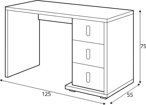 Simi työpöytä - Valkoinen/hikkori Simi työpöytä - Valkoinen/hikkori