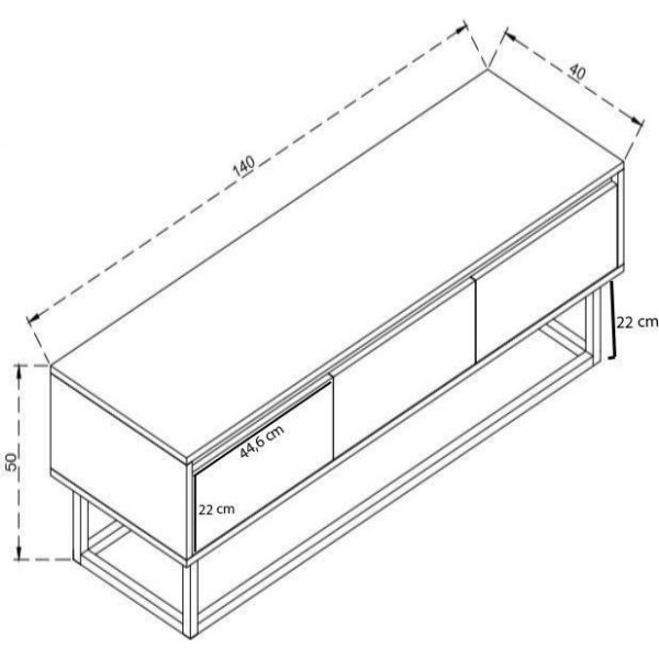 Tilsim mediapenkki 140 cm - Musta/mänty Tilsim mediapenkki 140 cm - Musta/mänty