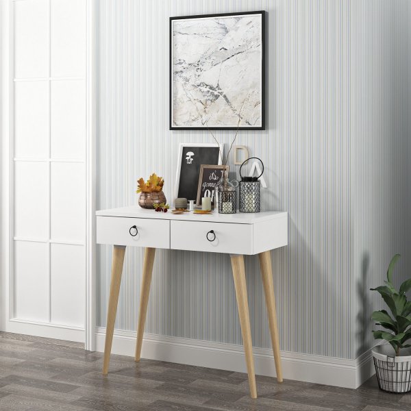 Arden relief pöytä 72/100 x 35 cm - Valkoinen Arden relief pöytä 72/100 x 35 cm - Valkoinen