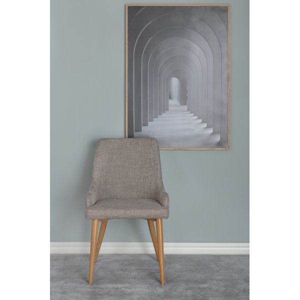 Paradis ruokatuoli - Vaaleanharmaa/tammi