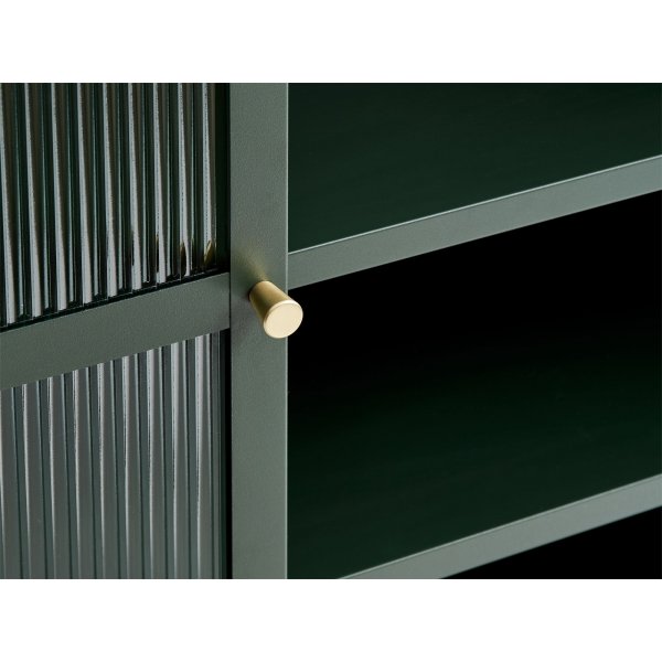 Dobb tummanvihre metallikaappi lasiovilla