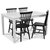 Mellby ruokailuryhm 140 cm pyt ja 4 mustaa Karl cane -tuolia - valkoinen/musta