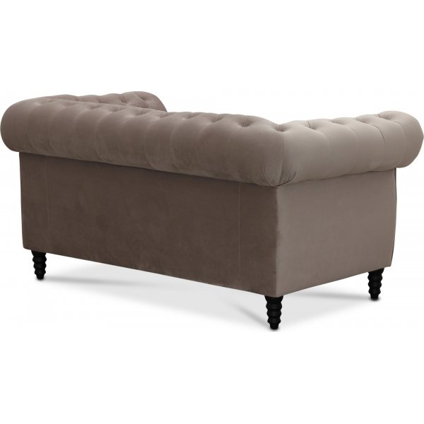 Kahden istuttava Chesterfield Cambridge -sohva - Vaaleanharmaa sametti Kahden istuttava Chesterfield Cambridge -sohva - Vaaleanharmaa sametti