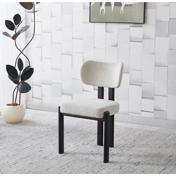 Ruokailuryhm� Salvador ruokap�yt� �120cm harmaa kivi, 4 Callum ruokatuolia beigell� kankaalla