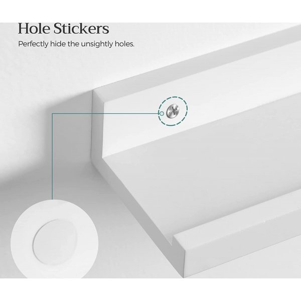 Suwon seinhylly 38 cm, 3 kpl - Valkoinen