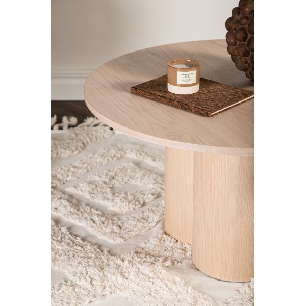 Sohvapöytä Ø80 cm valkoiseksi maalattu - Olivia Sohvapöytä Ø80 cm valkoiseksi maalattu - Olivia