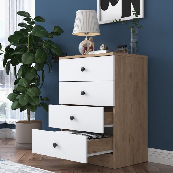 Muodikas lipasto L: 60 cm - Pähkinä/valkoinen Muodikas lipasto L: 60 cm - Pähkinä/valkoinen