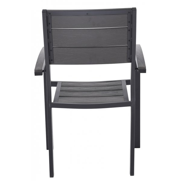 Ruokailuryhm 6 tuolia ja ruokapyt 205 x 90 cm musta/harmaa - Las Vegas