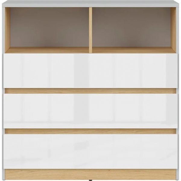 Nandu lipasto - Harmaa/tammi/valkoinen