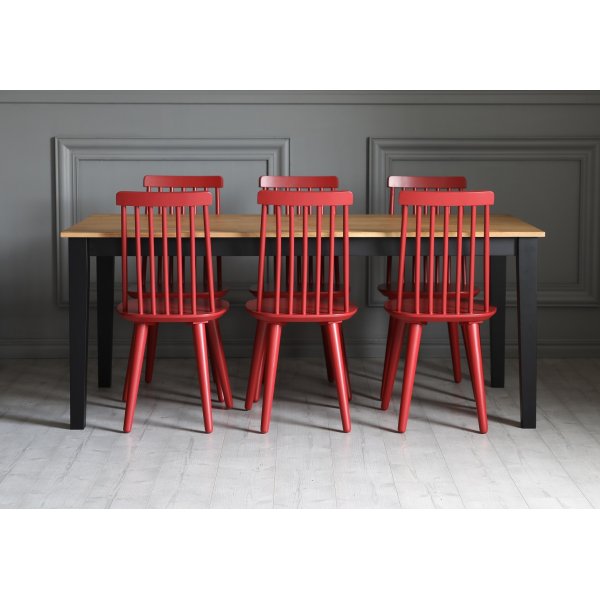 Dalar�s ruokap�yt� 180 cm - musta / �ljytty tammi