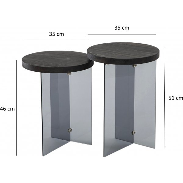 Serenity-sivupöytäsetti Ø35/35 cm - Antrasiitin/tummanharmaa Serenity-sivupöytäsetti Ø35/35 cm - Antrasiitin/tummanharmaa
