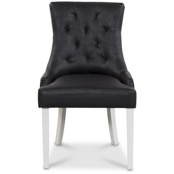 Tuva-tuoli, Musta PU - Valkoiset jalat + Huonekalujen tahranpoistoaine