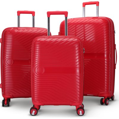 Oslon punainen matkalaukku koodilukkosarjalla 3 ksilaukkua