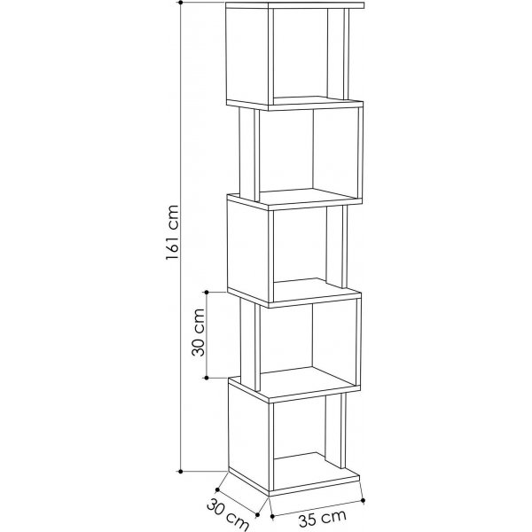 Piri kirjahylly - Sonoma tammi/antrasiitti Piri kirjahylly - Sonoma tammi/antrasiitti