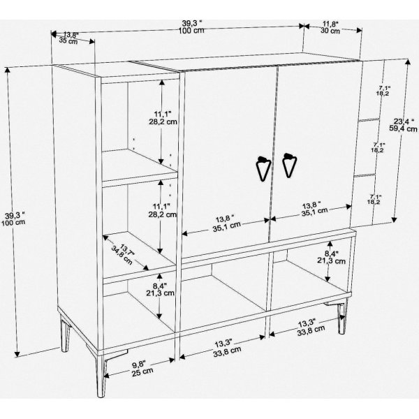 Platinakaappi - Musta/p�hkin�