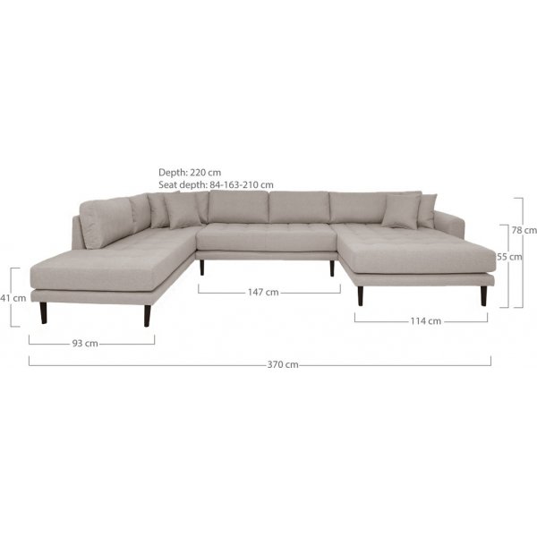 Lido u-sohva - Stone