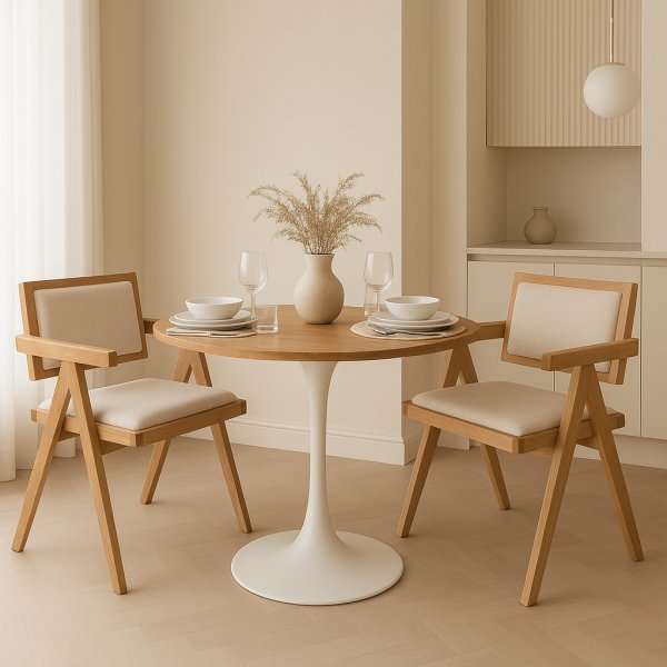 Ruokapyt tammi/valkoinen 80 cm - Sumner + Huonekalujen tekstiilien puhdistus