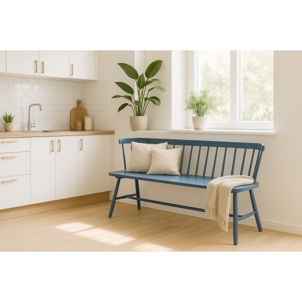 Massiivipuusta valmistettu sininen rottingista valmistettu sohva - Sandhamn Massiivipuusta valmistettu sininen rottingista valmistettu sohva - Sandhamn