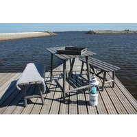 Åland-pöytä kahdella penkillä - Harmaa Åland-pöytä kahdella penkillä - Harmaa