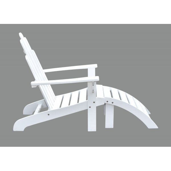 Newport-aurinkotuoli jalkarahilla - valkoinen