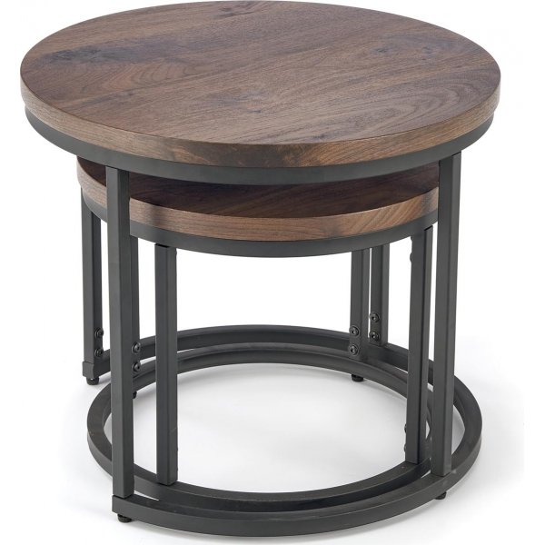 Pöytäsarja pähkinäpuu/musta Ø43/53 cm - Tore Pöytäsarja pähkinäpuu/musta Ø43/53 cm - Tore