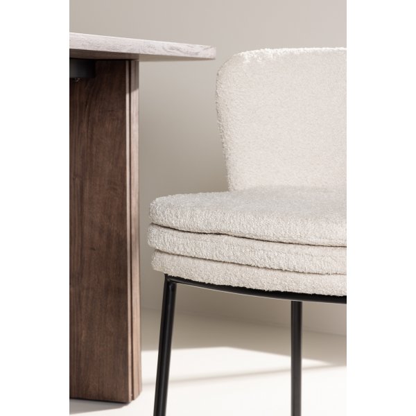 Agnes ruokatuoli - Valkoinen boucle