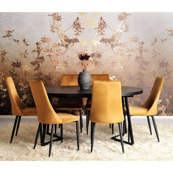 Wendi ruokapyt 120-165 x 120 cm - Musta laatikko