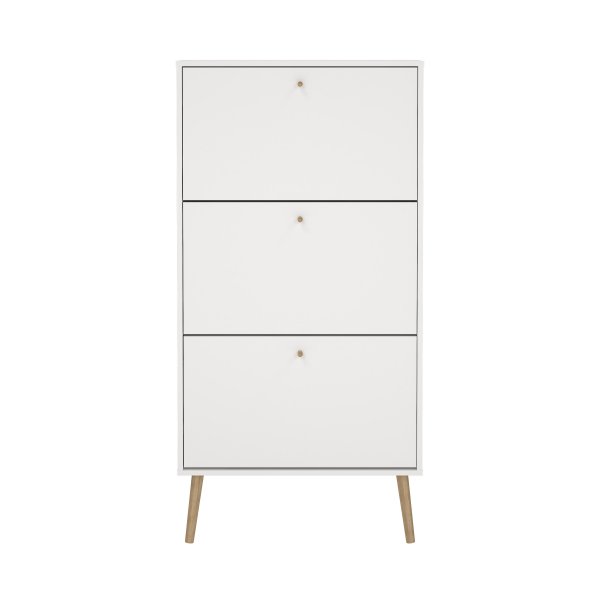 Kenkäkaappi Bodo | 3 taitto-ovea | Valkoinen Kenkäkaappi Bodo | 3 taitto-ovea | Valkoinen