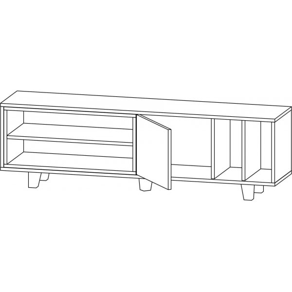 Rosmar mediapenkki - Valkoinen/antrasiitti Rosmar mediapenkki - Valkoinen/antrasiitti