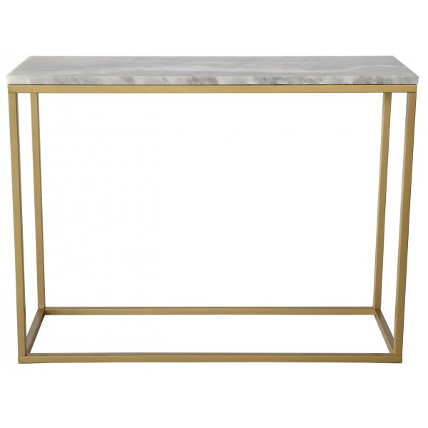 Accent- konsolip�yt� - Valkoinen / Marmori / Messinki