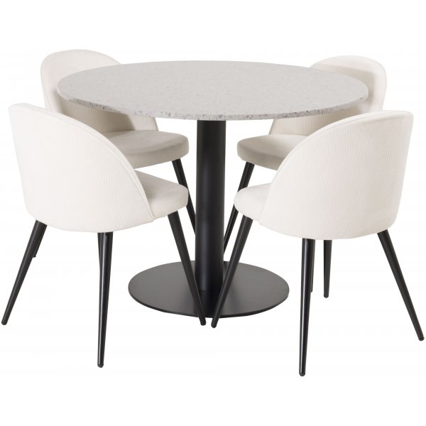 Alice ruokatuoli - beige vakosametti + Tuolin tyyny Alice ruokatuoli - beige vakosametti + Tuolin tyyny