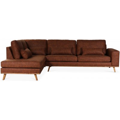 Ranger-sohva, avoin pty vasemmalla - Konjakki nahka + Huonekalujen hoitosarja tekstiileille