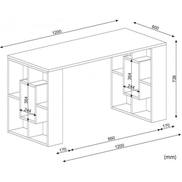 Valencia kirjoituspöytä 120x60 cm - Valkoinen Valencia kirjoituspöytä 120x60 cm - Valkoinen