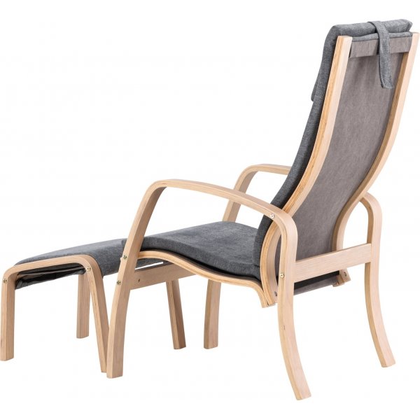 Grötö lepotuoli - Tummanharmaa/valkittu Grötö lepotuoli - Tummanharmaa/valkittu