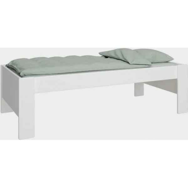 Lasten yhden hengen sänky 90 x 200 cm - Puhdas valkoinen Lasten yhden hengen sänky 90 x 200 cm - Puhdas valkoinen