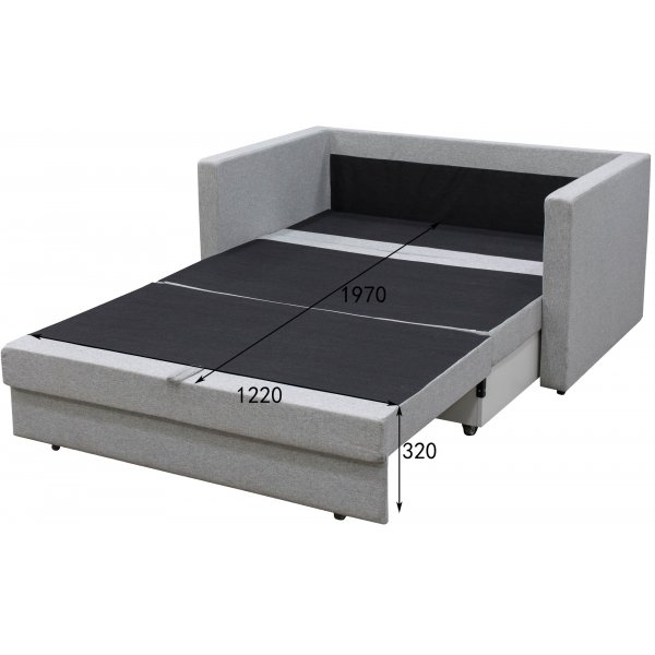 Vuodesohva 2:lle, harmaa + Huonekalujen tekstiilien puhdistus